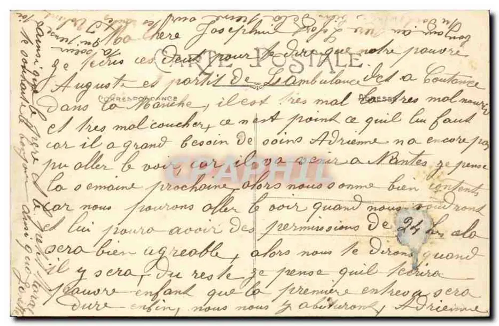 Ancenis (Loire-Inf.) — Das Krankenhaus, Operationspavillon und Zentralgebäude (Nordseite) — Sammlung F. Chapeau, Nantes - Rückseite