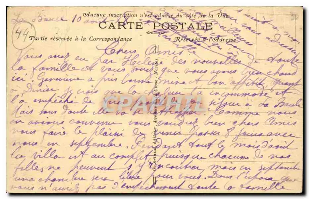 La Baule-sur-Mer — A Estação — Editor anônimo, n° 94 - Verso