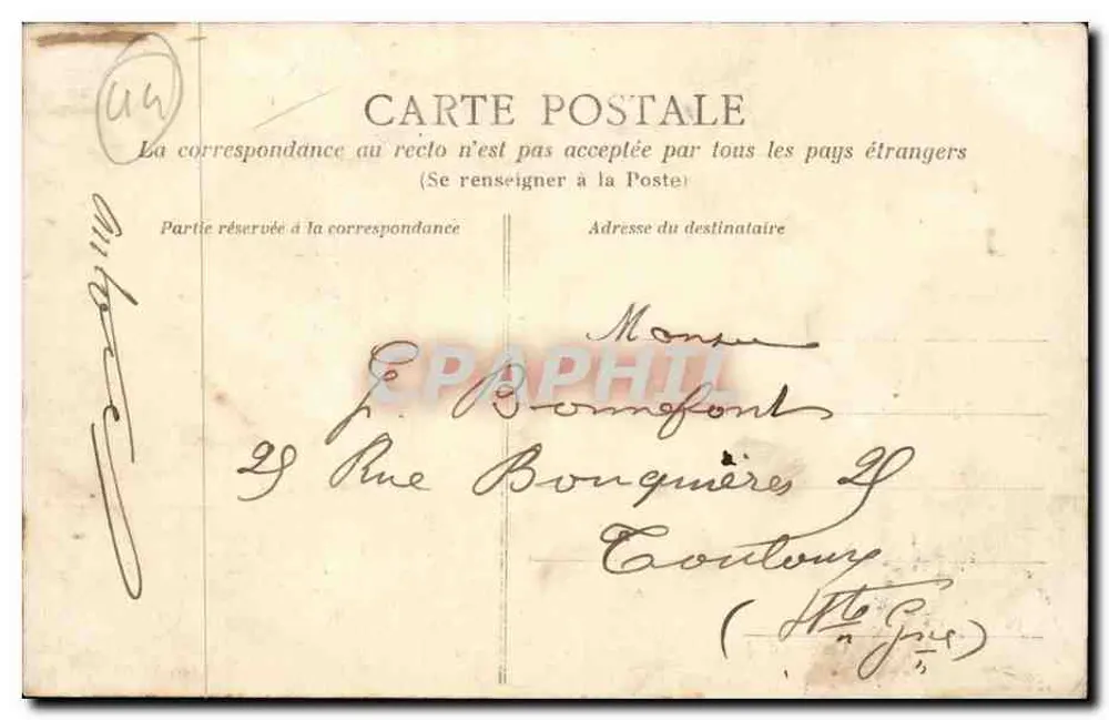 NANTES — Ein Eckbereich des Jardin des Plantes — sténotype Dugas et Cie, Nantes, n°161 - Rückseite