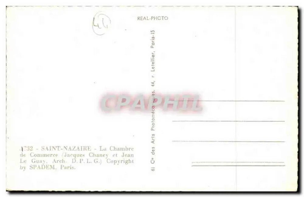 Saint-Nazaire — Die Handelskammer — Verlag SPADEM, Paris, n°32 - Rückseite