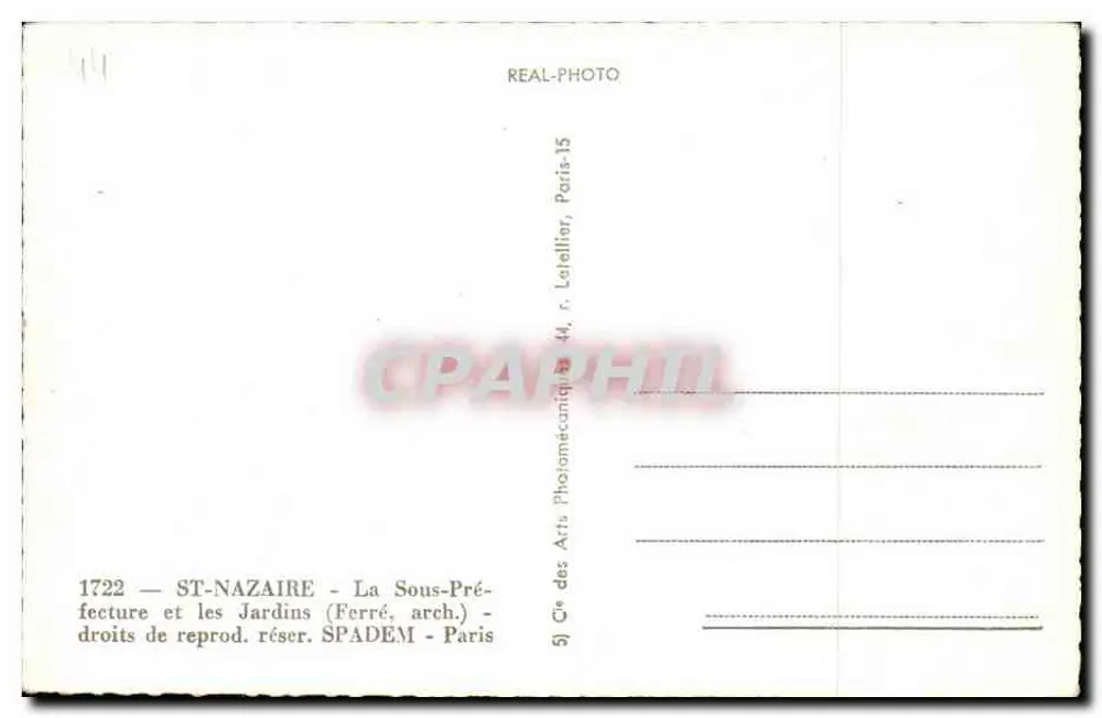 Saint-Nazaire — Die Unterprefektur und die Gärten — SPADEM, Paris - Rückseite
