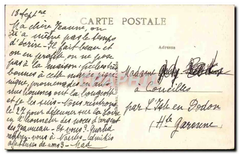 Pornic (Loire-Inf.) — Der Ausgang des Hafens und das alte Schloss, um 1850 — n°255 - Rückseite