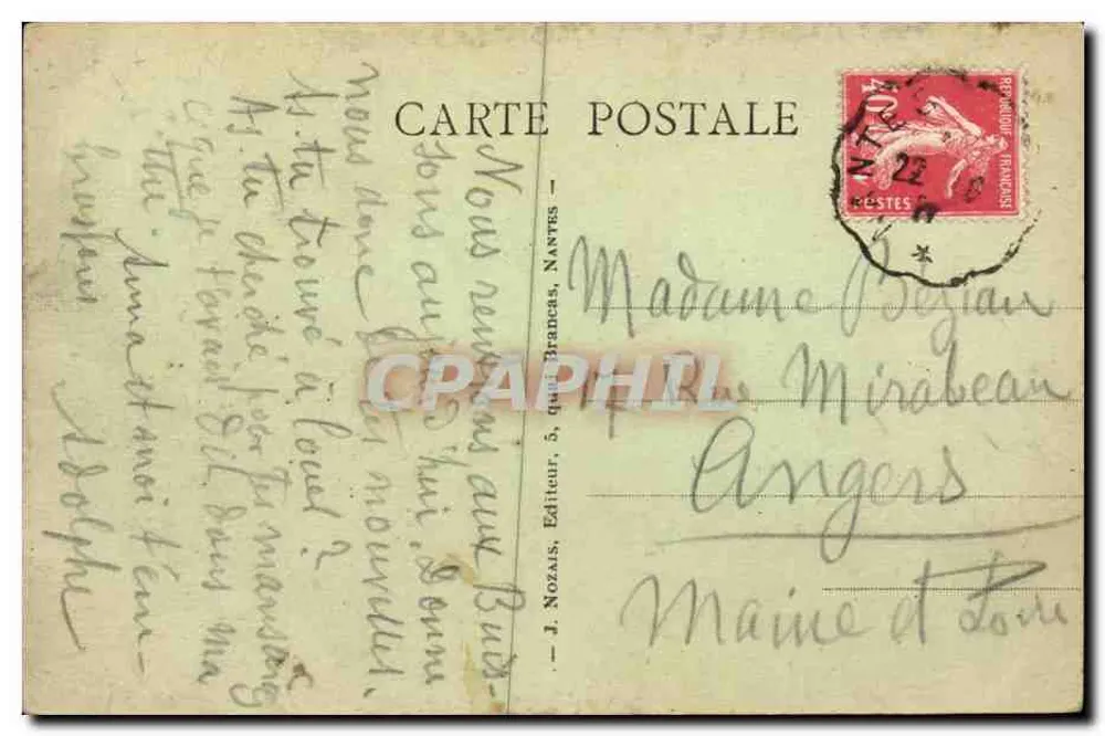 St-MARS-la-JAILLE (Loire Inf.) — O Castelo — J. Nozais, Editor, 1bis - Verso