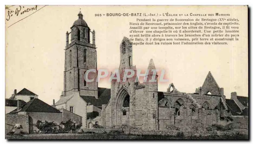 Bourg-de-Batz (L.-Inf.) — Die Kirche und Kapelle der Muriers — Succession de Bretagne - Vorderseite