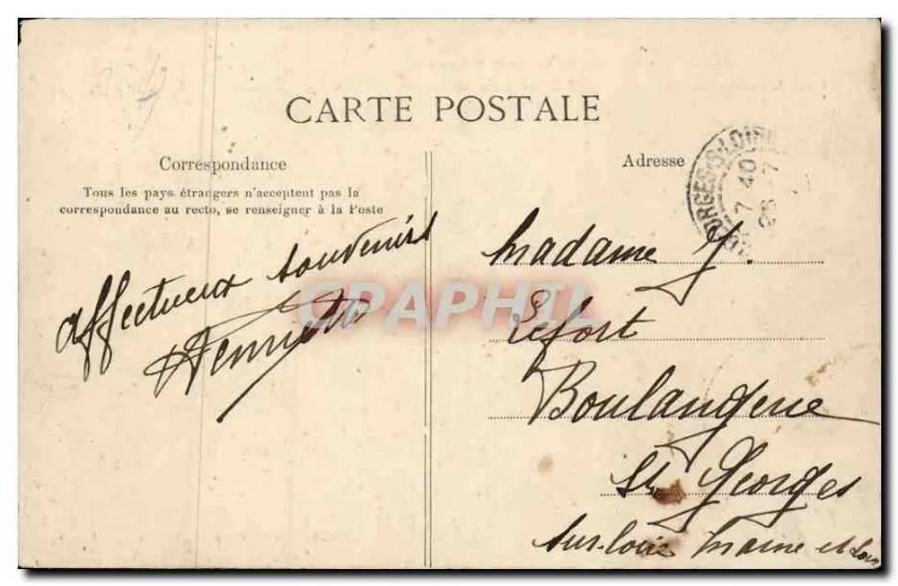Castelo de Livernière — fachada Leste — Coleção C. L. C. n°118 - Verso