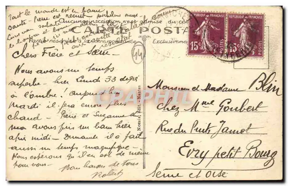 LA BRIÈRE (Loire-Inférieure) — Ponte de Chiloup — editor não identificado, n° 15 - Verso