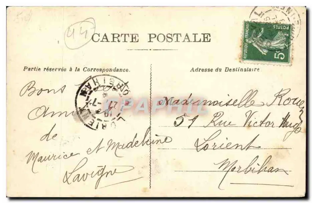 Derval (Loire-Inférieure) — vista da rua principal — editor não identificado - Verso