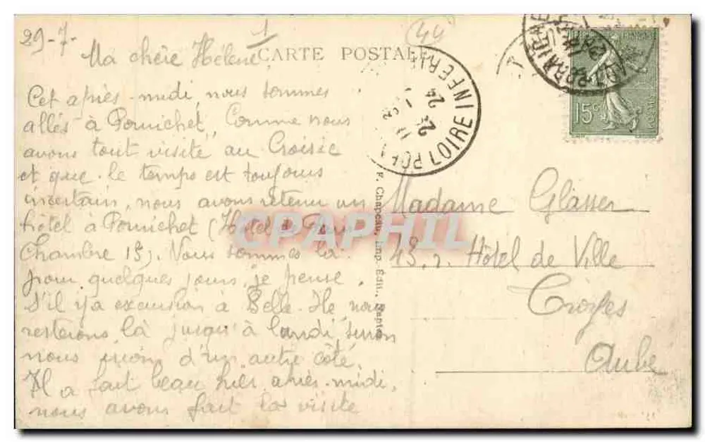 La Baule-sur-Mer (Loire-Inf.) — Die Strände bei Flut in Richtung Pornichet — Graphitel - Rückseite