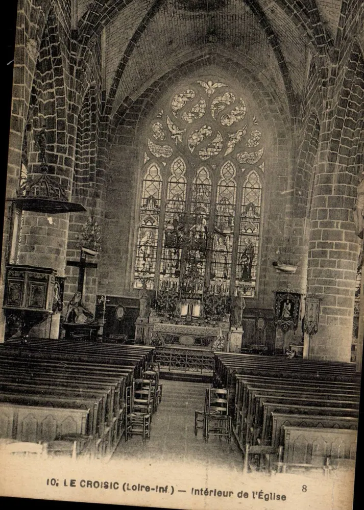 Le Croisic (Loire-Inf.) — Interior da Igreja — F. Chapeau, Nantes, n°8 - Frente