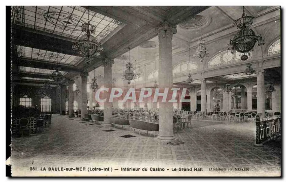 La Baule-sur-Mer (Loire-Inf.) — Innenraum des Casinos — Der Große Saal — Architekt: F. Menand - Vorderseite