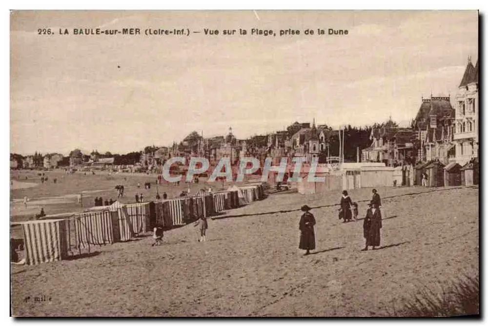 LA BAULE-sur-MER (Loire-Inf.) — Aussicht auf den Strand, vom Dünenrand aus — F. Chapeau Imp.-Édit., Nantes - Vorderseite