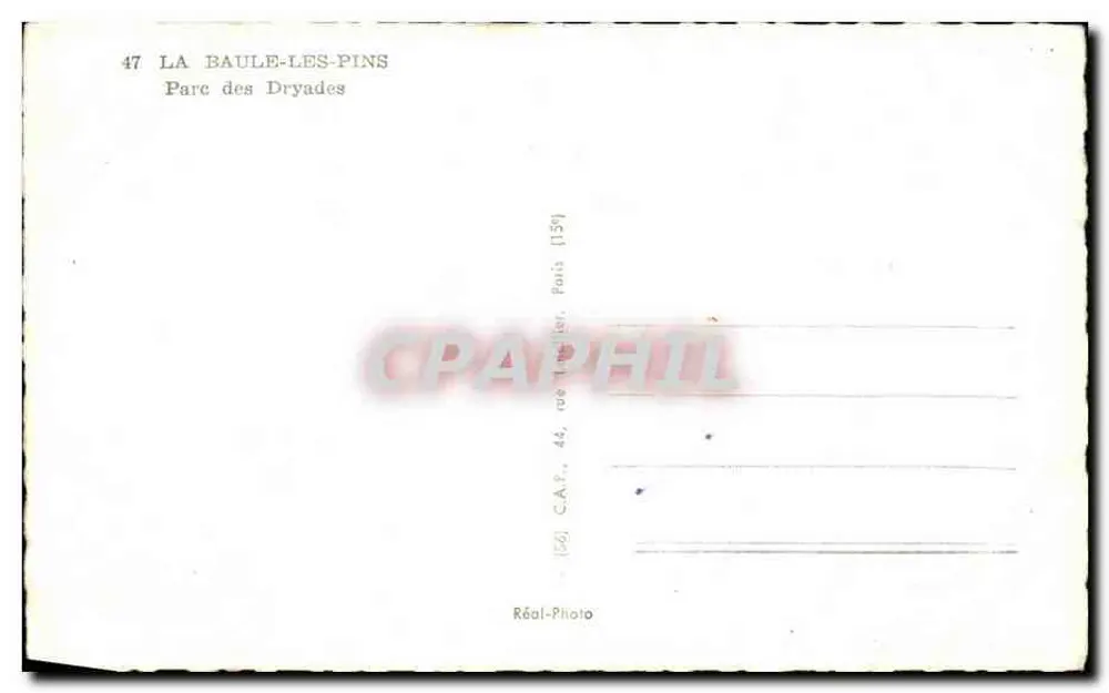 La Baule-les-Pins — Parque das Dryades — C.A.P. (47) - Verso
