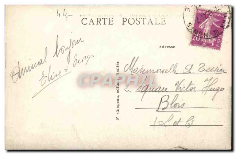 LA BAULE-sur-MER (Loire-inf.) — Vista tirada na Praia — F. Chapau, editor Nantes, n° 57 - Verso
