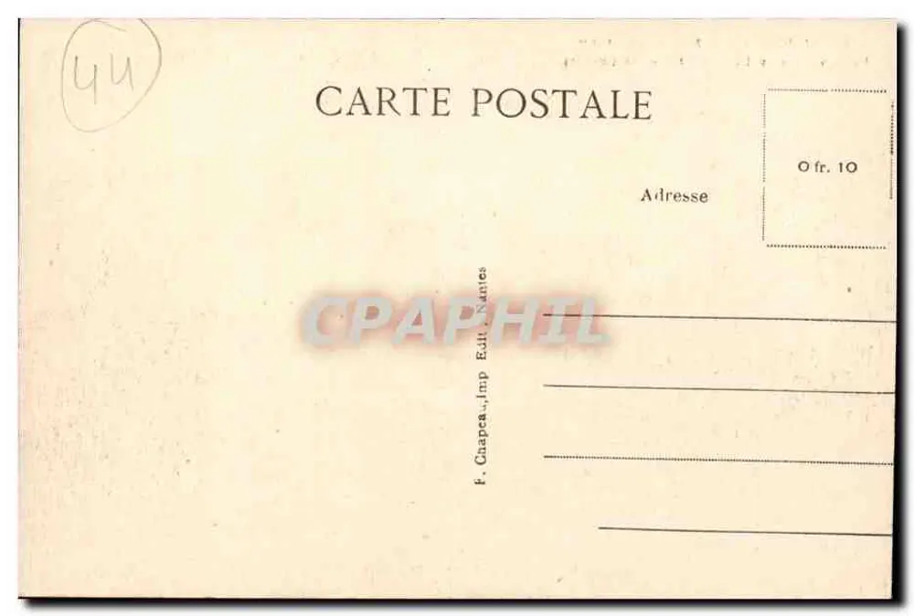 La Baule-sur-Mer (Loire-Inf.) — Boulevard des Dunes — Hotel e Chalets — F. Chapes, Imp. Nantes - Verso