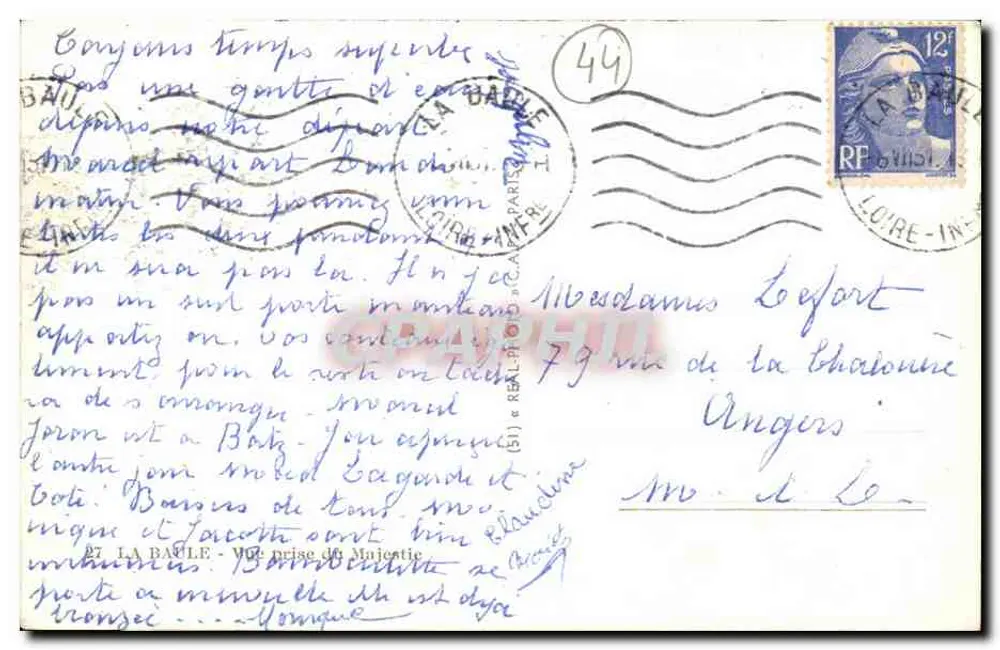 La Baule — Vista tirada de Maucé — editor C. G. - Verso