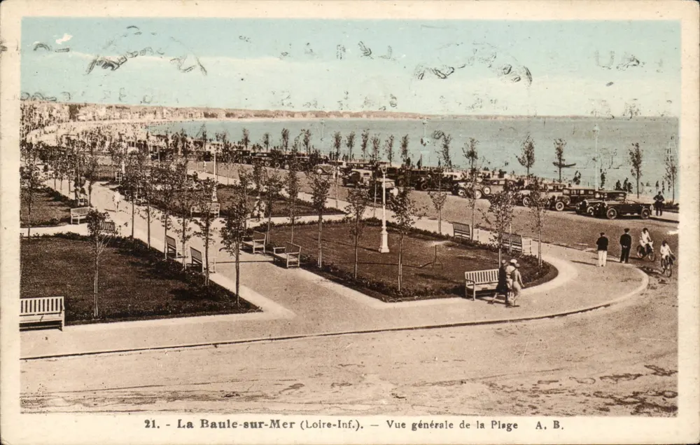 La Baule-sur-Mer (Loire-Inf.) — Vista geral da Praia — Fototipia A. Bréel, Angers, n°21 - Frente