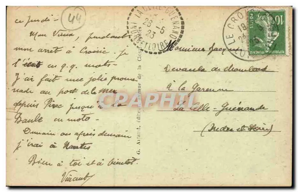 Le Croisic - Un coin du Port — éditeur G. Arnaud, n°15 - Verso