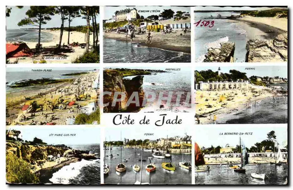 Côte de Jade — Strände und Häfen von Saint-Brevin-l'Œt, Préfailles, Pornic, La Bernerie-en-Retz, Tharon-Plage, Sainte-Marie-sur-Mer — Verlag: Ci des Arts Photomécaniques, Paris - Vorderseite