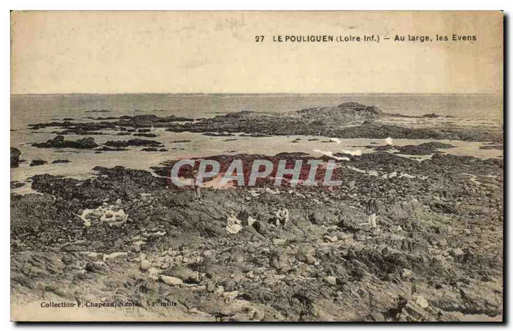 Le Pouliguen (Loire-Inf.) — In lontano, gli Evens — Collezione F. Chapeau, N°27 - Recto