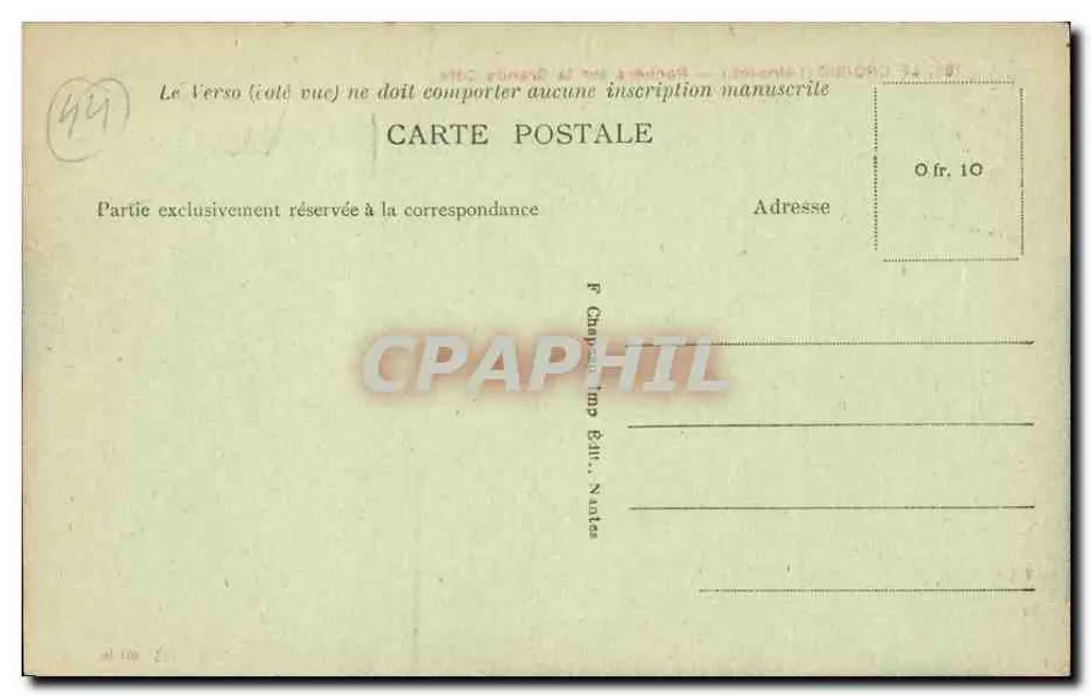 Le Croisic (Loire-Inf.) — Felsen an der Grande Côte — Verlag F. Champenois, Nantes - Rückseite