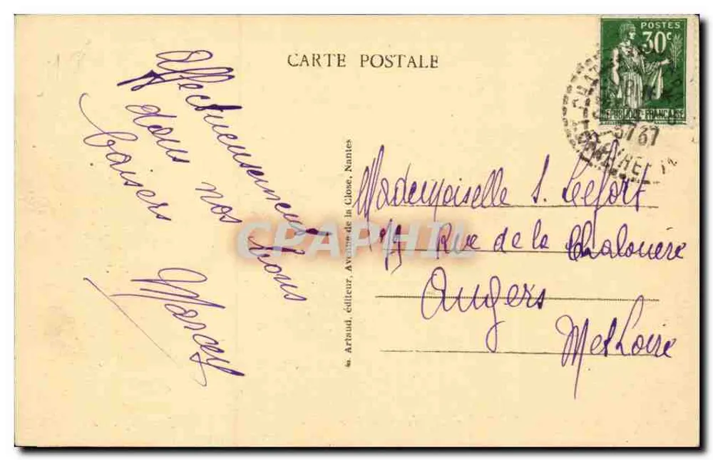 Castelo-Thébaud (Loire-Inférieure) — As margens da Maine — editor L.-I. n°31 - Verso