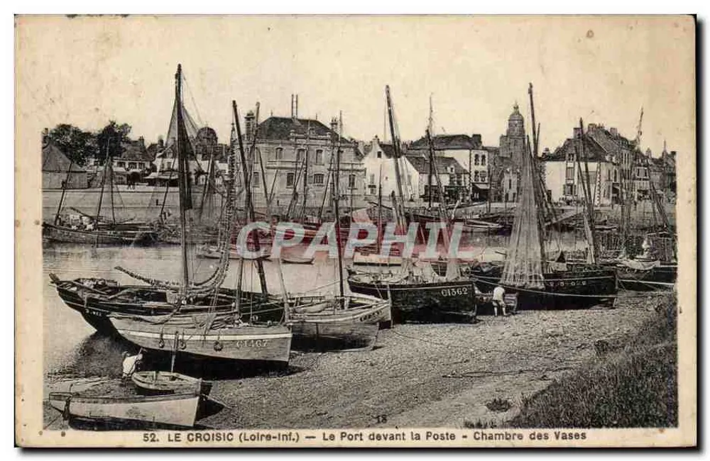 Le Croisic (Loire-Inf.) — O Porto diante da Postagem — Câmara dos Vasos — F. Chapeau, editor Nantes, n°52 - Frente