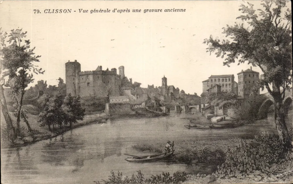 Clisson — Vista Geral segundo uma Gravura Antiga — J. Nozais, Editor, 2, rue du Mont-Goguel, Nantes - Frente