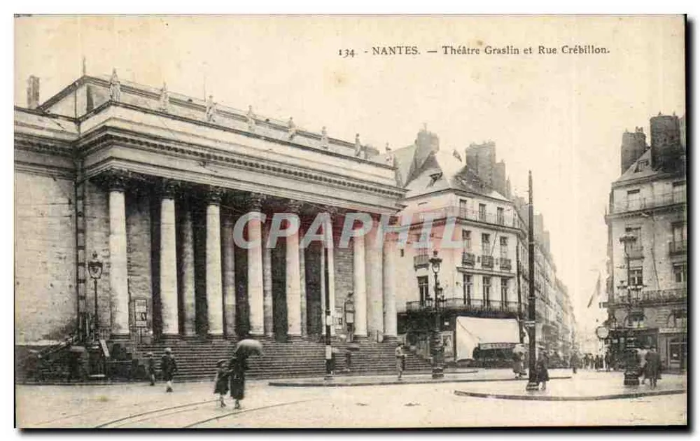 NANTES — Theater Graslin und Straße Crébillon — n°134 - Vorderseite