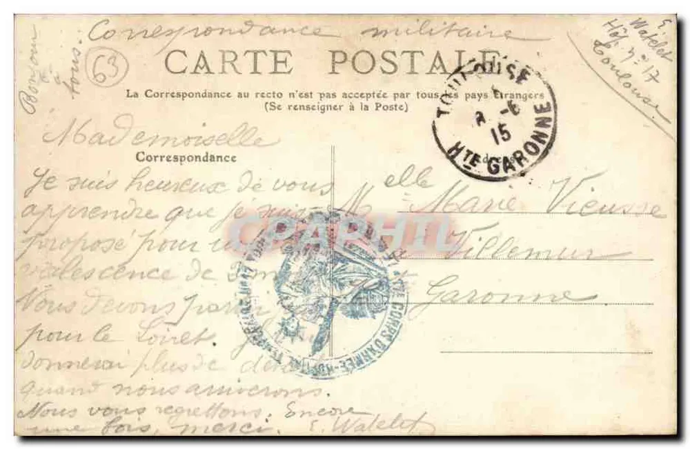 Altes Eck — Hof einer Farm — Auvergne — M.T. n°327 - Rückseite