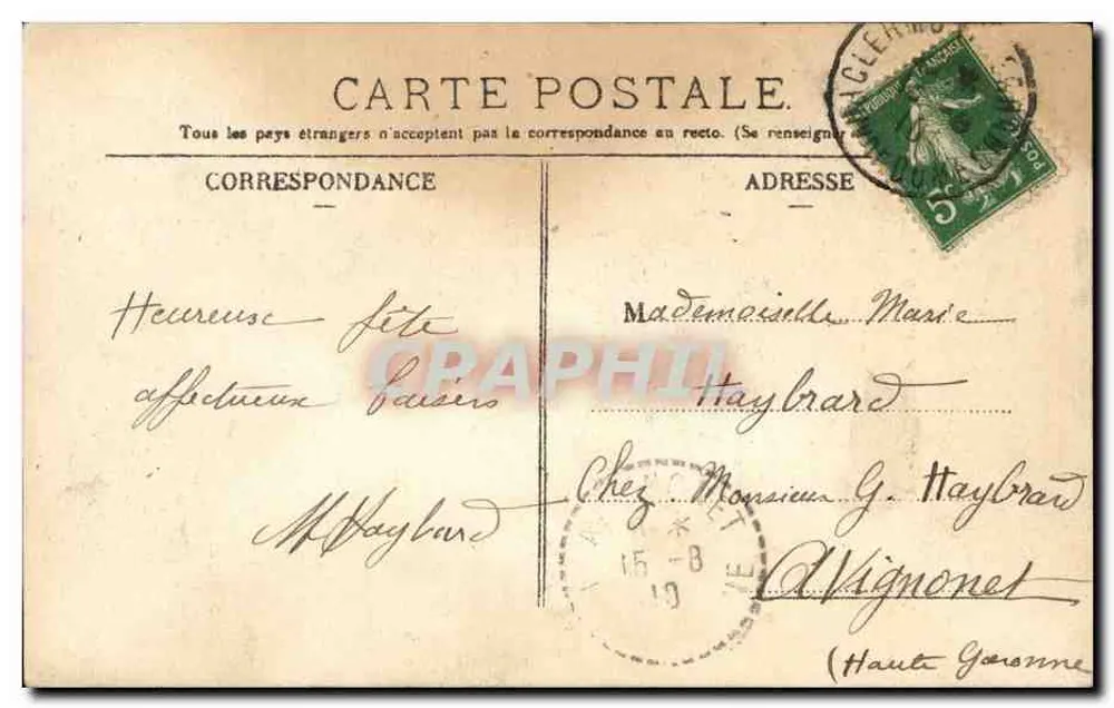 Tipos Auvergnats — L'Ilironnelle - Paris, n°54 - Verso