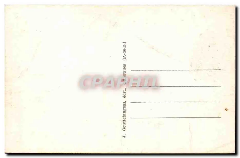 Auvergne — Auvergnate im traditionellen Kleid — J. Gouttefanges, Verlag Ollergues (P.-de-D.) - Rückseite