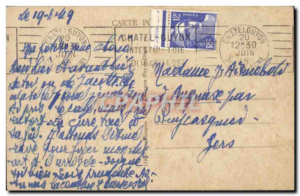 A Auvergne — Cena de vida rural — G. d'O (editor) - Verso