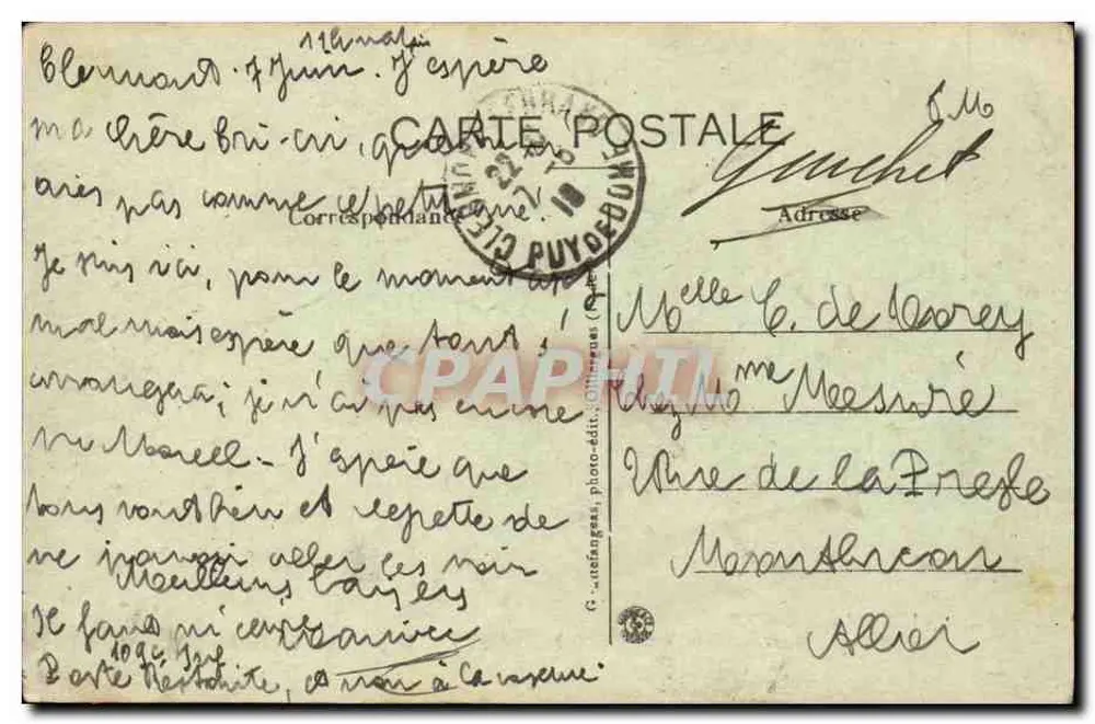 A Auvergne — Um homem em um jumento — G. D.O. n°1023 - Verso
