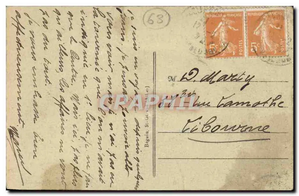 Der Tramway am Gipfel des PUY-DE-DOME — Die pittoreske Auvergne — Verlag Idéal, Nr. 1390 - Rückseite