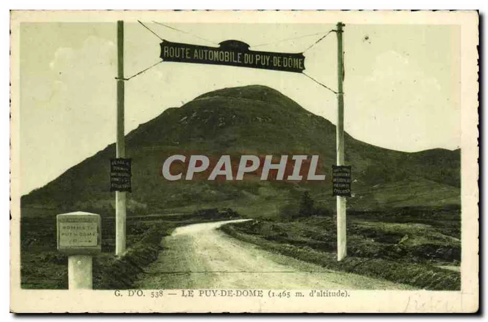 Le Puy-de-Dôme — Automobilstraße von Le Puy-de-Dôme — G. D'O. 538 - Vorderseite