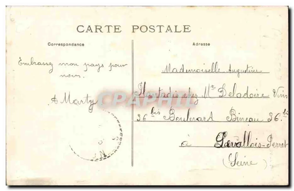 Auvergne — Rückkehr von den Feldern — M.T. L. n°372 - Rückseite