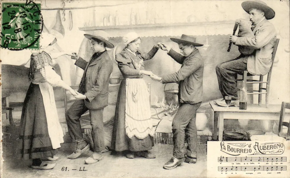 Dança da Caille d'Aubergne — A Bourrée d'Aubergno — editor LL, n° 61 - Frente