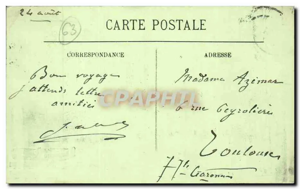 Dança da Caille d'Aubergne — A Bourrée d'Aubergno — editor LL, n° 61 - Verso