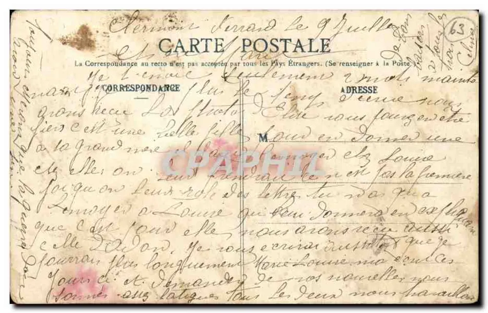 Junge Auvergnaten — Zwei junge Mädchen im traditionellen Kleid — Verlag Bougé, 21 rue de l'Écu, Clermont-Ferrand, n° 371 - Rückseite