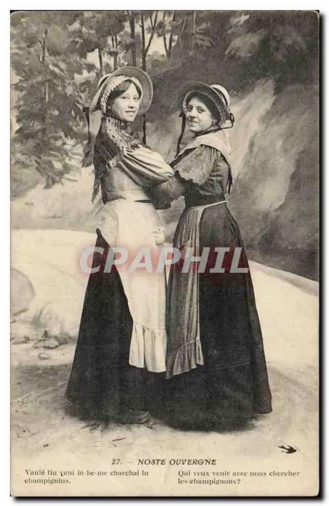 Zwei Frauen im traditionellen Kleid — Ouvèrgne — unbekannter Verlag, Nr. 27 - Vorderseite