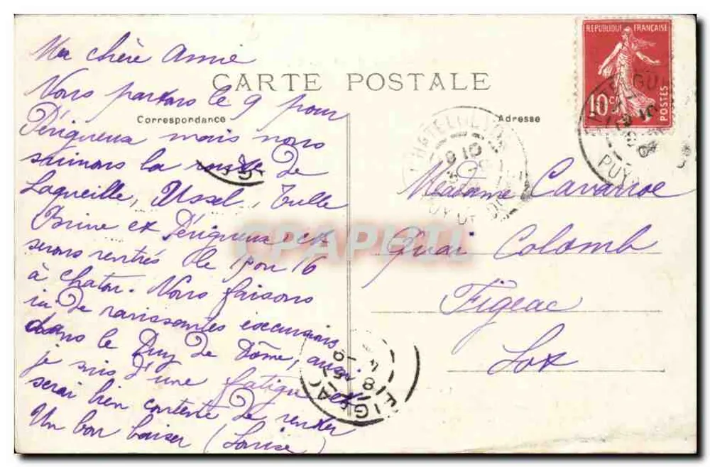 La Bourrée d'Auvergne (Finale) — Notre Auvergne (Regio Puy-de-Dôme) — M.T. I.L. n°2907 - Achterkant