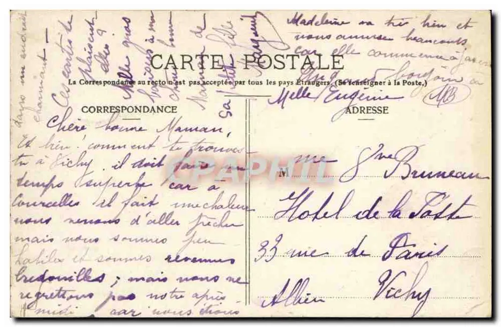Diese guten Normannen — E. Huard, Calvy, Nr. 24 — mit 10c-Stempel - Rückseite