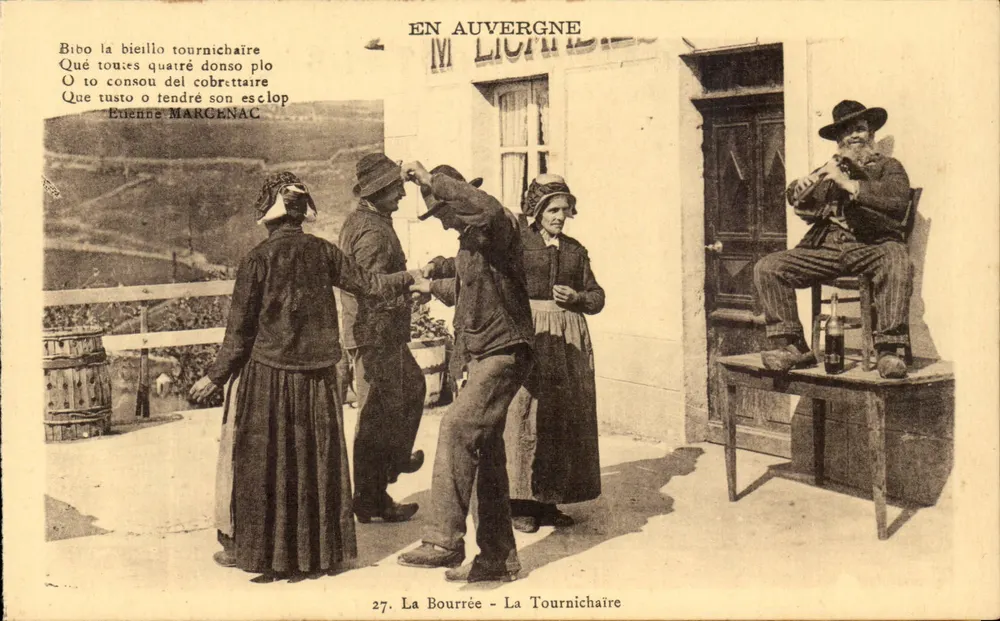 La Bourrée - La Tournichaire — In der Auvergne — Éditions Malroux-Laborie, Aurillac - Vorderseite
