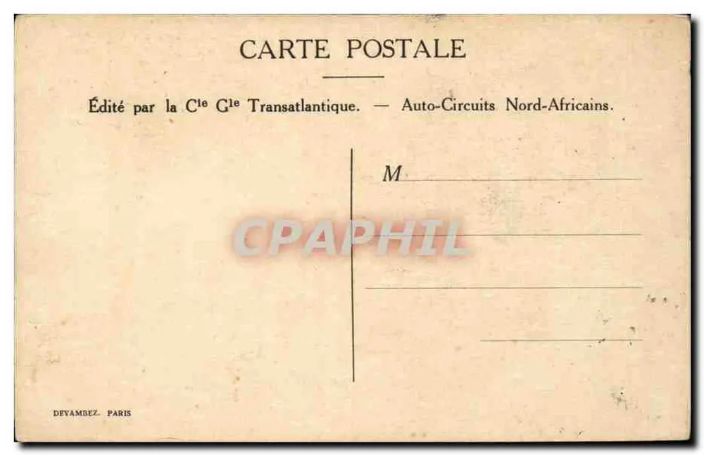 Markt in Tlemcen — Illustration von Sandoue — Verlag Compagnie Générale Transatlantique - Rückseite