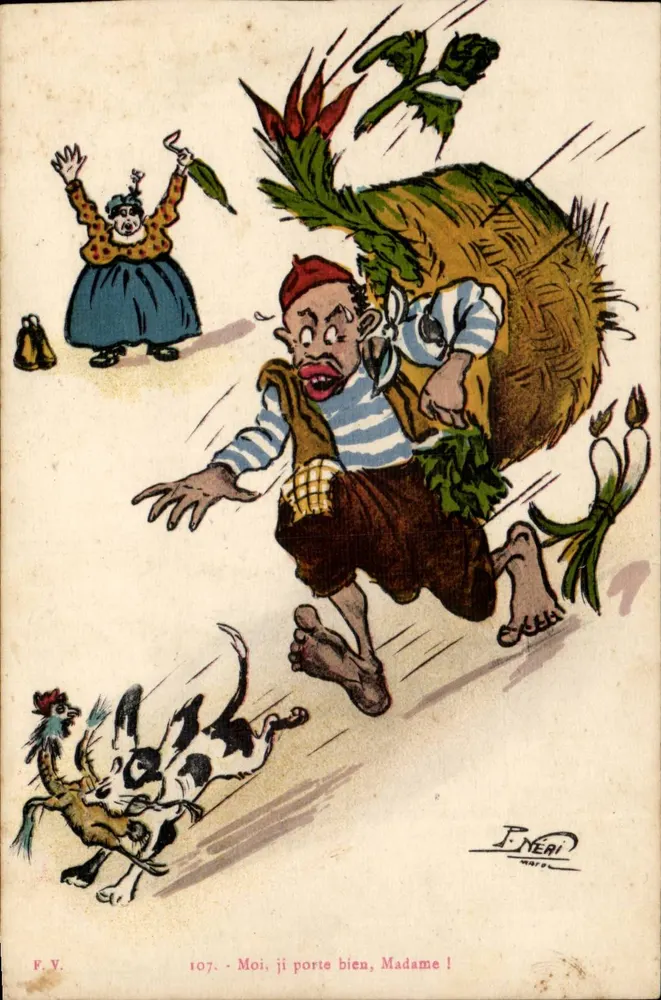 Gemüsehändler — Karikatur — F. V. n° 107, F. Neri, Marseille - Vorderseite