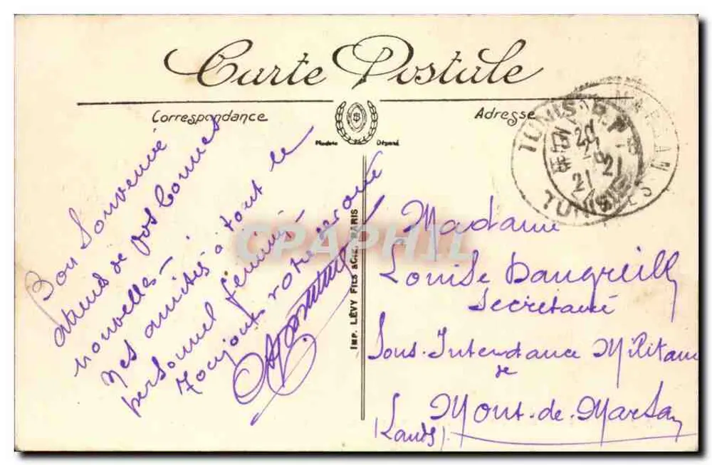 Tunis — Avenue Jules-Ferry — La Dépêche — S. Bismuth - Rückseite