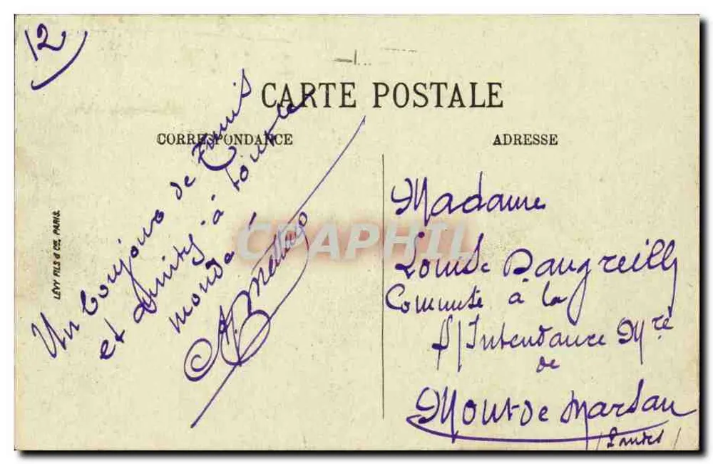 Tunis — Rue d'Espagne — LL. — Lévy Fils & Cie, Paris - Verso