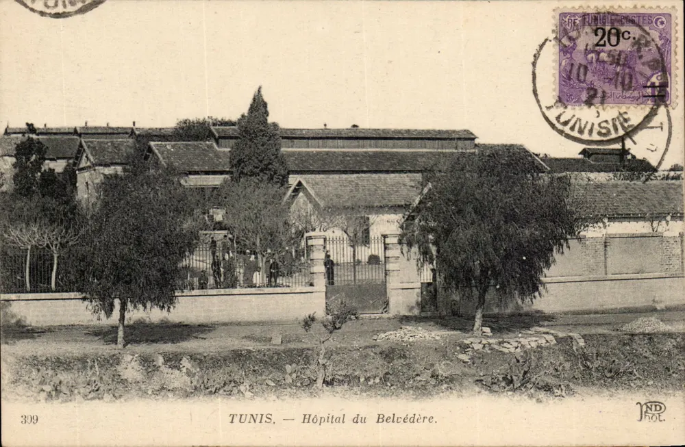 TUNIS. — Ansicht des Krankenhauses Belvédère — ND Phot. - Vorderseite