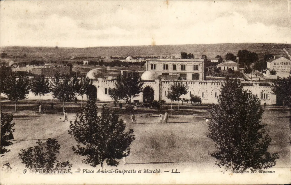 Ferryville — Platz Admiral-Guépratte und Markt — LL. — Sammlung H. Manson - Vorderseite