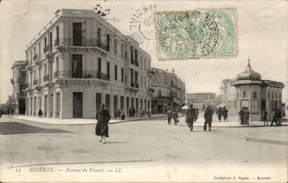 Bizerte — Avenue de France — LL. — Sammlung E. Fages - Vorderseite